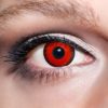 Eyecatcher Color Fun, Farbige Kontaktlinsen Rot „Red Devil Plain“, Lebendiger Untoter, Jahreslinsen weich, 2 Stück / BC 8.6 mm / DIA 14.5 mm / 0.00 Dioptrien