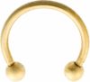 paletti Piercing Hufeisen-Ring stärke 1,2 mm aus Chirurgenstahl vergoldet Durchmesser 8mm