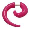 Fake Ohr Spirale Expander Acyl UV Pink stärker 6mm mit Chirurgenstahl Stecker
